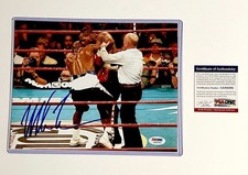 Foto firmata Mike Tyson 8x10 morde l'orecchio Holyfield 👂 PSA autografo testimone auto
