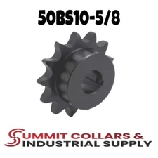 # 50 Roller Chain Sprocket, 10 Tooth, 5/8" ID, keyed