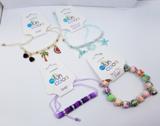 My Fun Colors Kid Bracelets - Pastel Floral, Summer, Beach  Purple Polymer