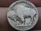 1920 D Buffalo Nickel 5 Cent Piece- Denver, VG Reverse Details
