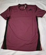 Image of Adidas T-shirt Men's Burgundy Aeromotion  Small S Areoready Tshirt Training Gym