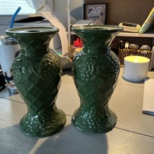 Q V C Candle Holders Ceramic Pre-owned