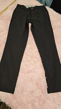Puma Women's Black Cotton Straight Fit Leg Mid Rise Belt Loop Pants Size 28/30