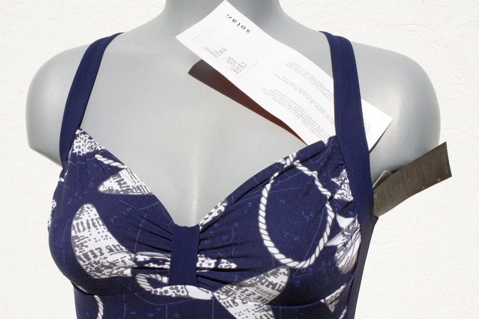 Saison-2023/24 702049-050 Solar Badeanzug mit breiten Trägern Marineblau in 38 - Bild 3 von 4