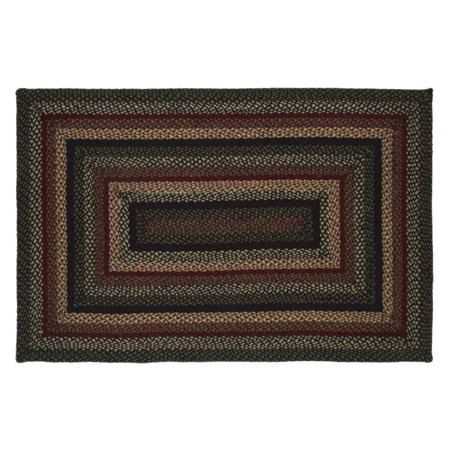 Tartan Braided Area Rug By IHF Rugs. Oval & Rectangle. Many Sizes. Black/Red - Picture 37 of 57