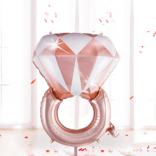 Huge Sparkly Diamond Ring Foil Balloon Wedding Engagement Party Decor Helium/Air - Picture 3 of 6
