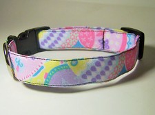 Wet Nose Designs Pastel Decorated Easter Eggs Dog Collar Spring Pink Purple Blue