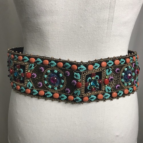 "Cinturón con cuentas a mano cuentas semillas diamantes de imitación para mujer étnico 31""-33" - Imagen 6 de 9