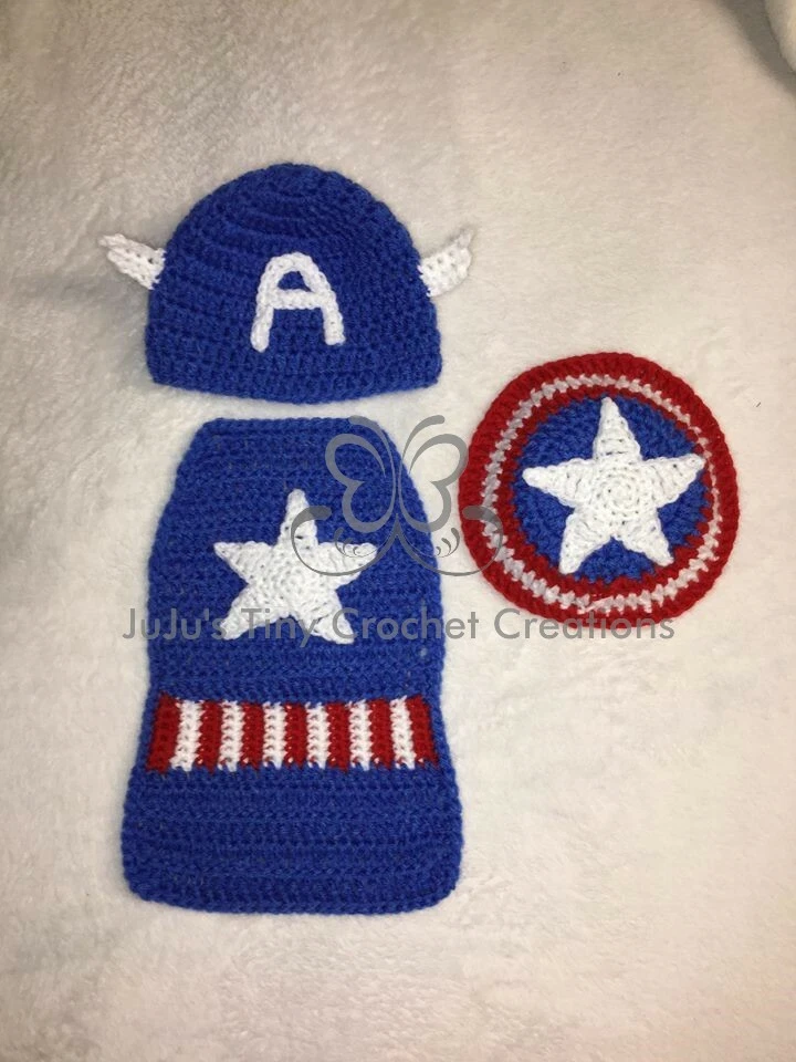 Roupa de bebê super-herói americano foto adereço fantasia de Halloween chá de bebê presente - Imagem 2 de 2