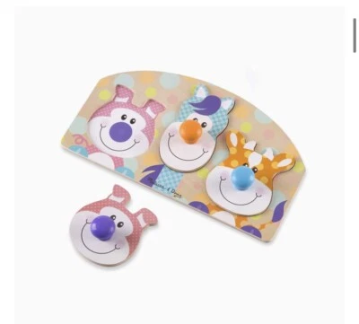 MELISSA &AMP; DOUG Melissa & Doug Erstes Spiel Holz Jumbo Knauf Farm Tier Puzzle 3 Teile