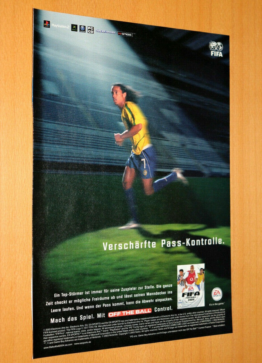 2003 EA FIFA Football 2004 Rare Old Advertising Small Poster Promo