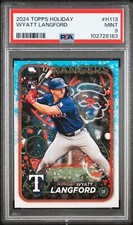2024 Topps Holiday #H113 Wyatt Langford Rookie Card RC PSA 9 FREE shipping