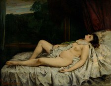 Gustave Courbet - Sleeping Nude Giclee Fine Art Print on Canvas Wall Decor 36"
