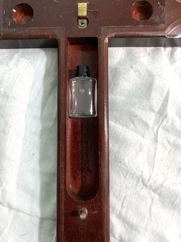 VINTAGE WOOD PRIEST'S DIVINITY CROSS Metal Christ Sick Call Last Rites - Picture 7 of 8