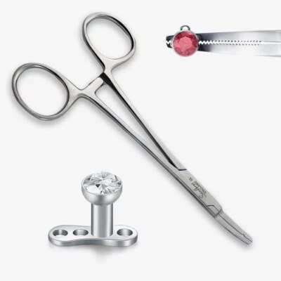 SANDBROS ENGLAND Anchor Micro Dermal Holder Forceps with 1.6mm hole - Body Piercing Tool UK