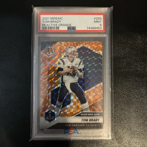 2021 Panini Mosaic - Super Bowl MVPs Mosaic Reactive Orange Prizm #283 Tom Brady