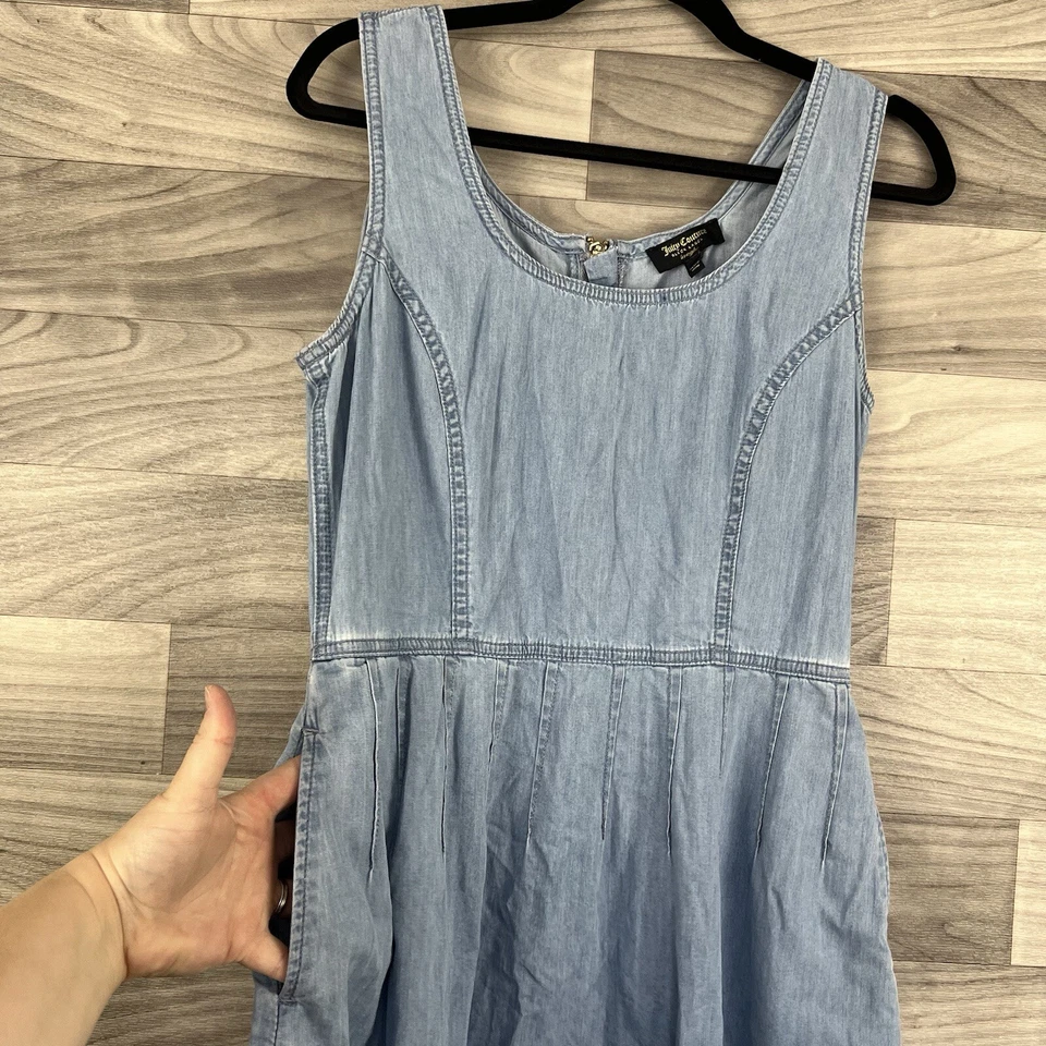 Vestido Juicy Couture Etiqueta Negra Mujer 8 Azul Denim Largo De Colección Sin Mangas Años 90’s Foto 4 de 4