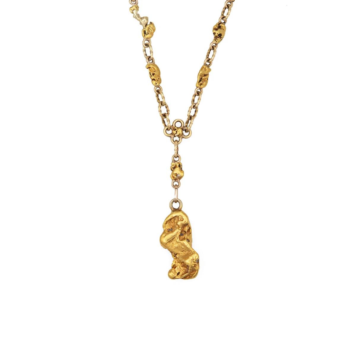 Gold store nugget necklace
