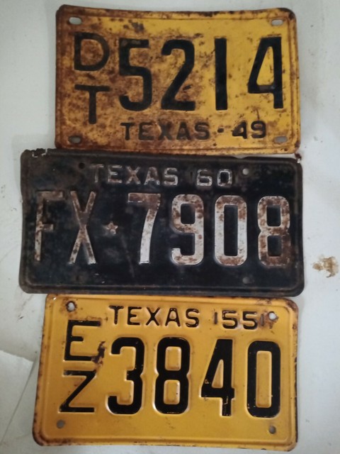 Antique texas car vehicle license plate 1949 1960 1955 | eBay