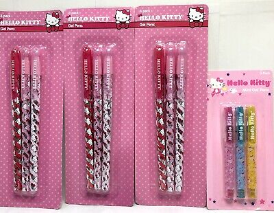 Hello Kitty Lot of 12 Sanrio Gel Pens BNWT Vintage Rare 