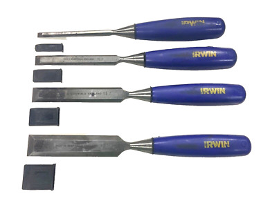IRWIN TOOLS 4-pc. WOOD CHISEL SET, 1/4  1/2  3/4  1 , SHEFFIELD ENGLAND