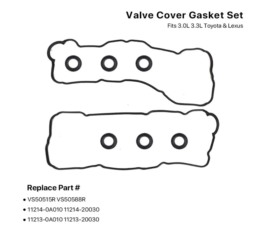Engine Valve Cover Gasket Set for Toyota Sienna 2000-2006 3.0L 3.3L V6 - Изображение 3 из 4