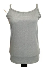 NO BOUNDARIES GRAY FITTED STRETCH LAYERING RIB KNIT CAMI/TANK Sz. Jr. XL