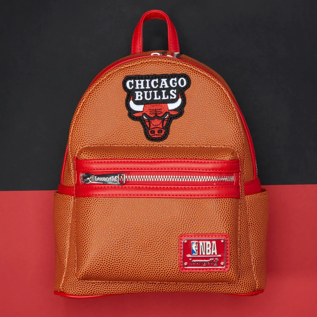Loungefly NBA Chicago Bulls Basketball Logo Mini Backpack  display picture 1