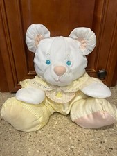 Fisher Price Puffalump Bear Yellow Stripes Flower Bib 1988 Rattle