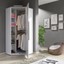 White Corner Wardrobe Modern High Gloss Matt Bedroom Storage LED Light ...