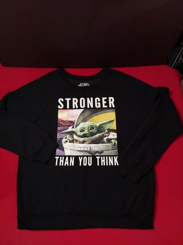 Grogu Stronger Than You Think Star Wars Sweatshirt Women's Large Black