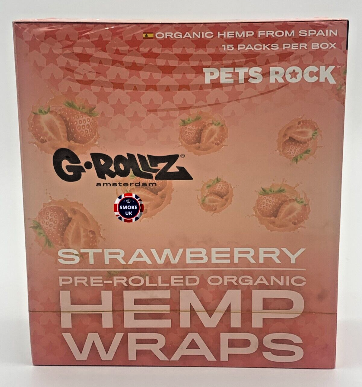 G-ROLLZ ORGANIC STRAWBERRY WITH CORN HUSK FILTERS 15 PACKS FULL BOX FREE POSTAGE
