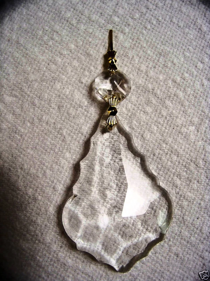 12 AAA 9%L EAD CUT CRYSTAL PRISM LAMP XMAS CHANDELIER PARTS 2 " FRENCH sil