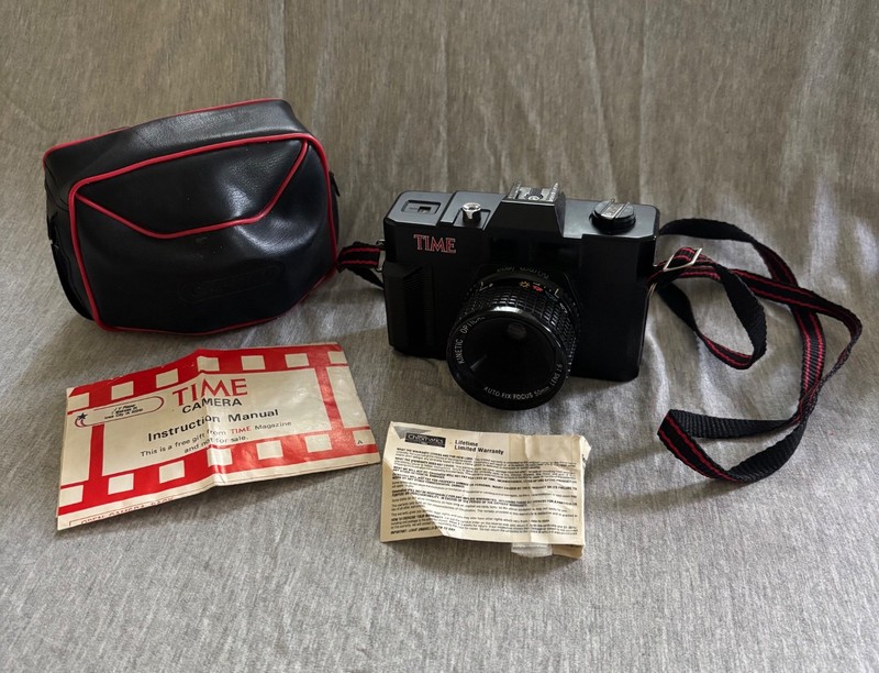 Vintage TIME magazine 35mm Film Camera  - 50mm Optical Glass Lens - Retro Promo