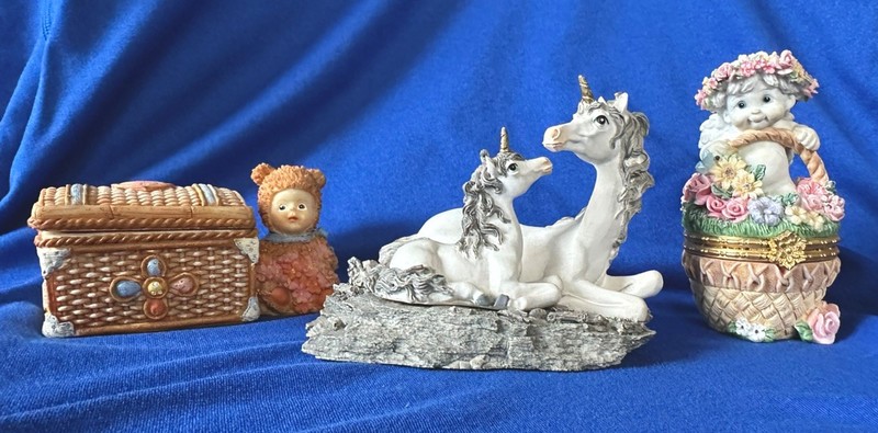 Lot 3 collector figures! Dreamsicles cherub/Westland Unicorn/Duncan Teddy Bear 