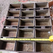 Vintage Industrial Metal Bread Pans Lot Of 3 Trays 15 Loaves 3.5 X 6.5 Inches