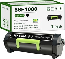56F1000 High Yield Black Toner Cartridge Replacement for Lexmark MS321 MS421