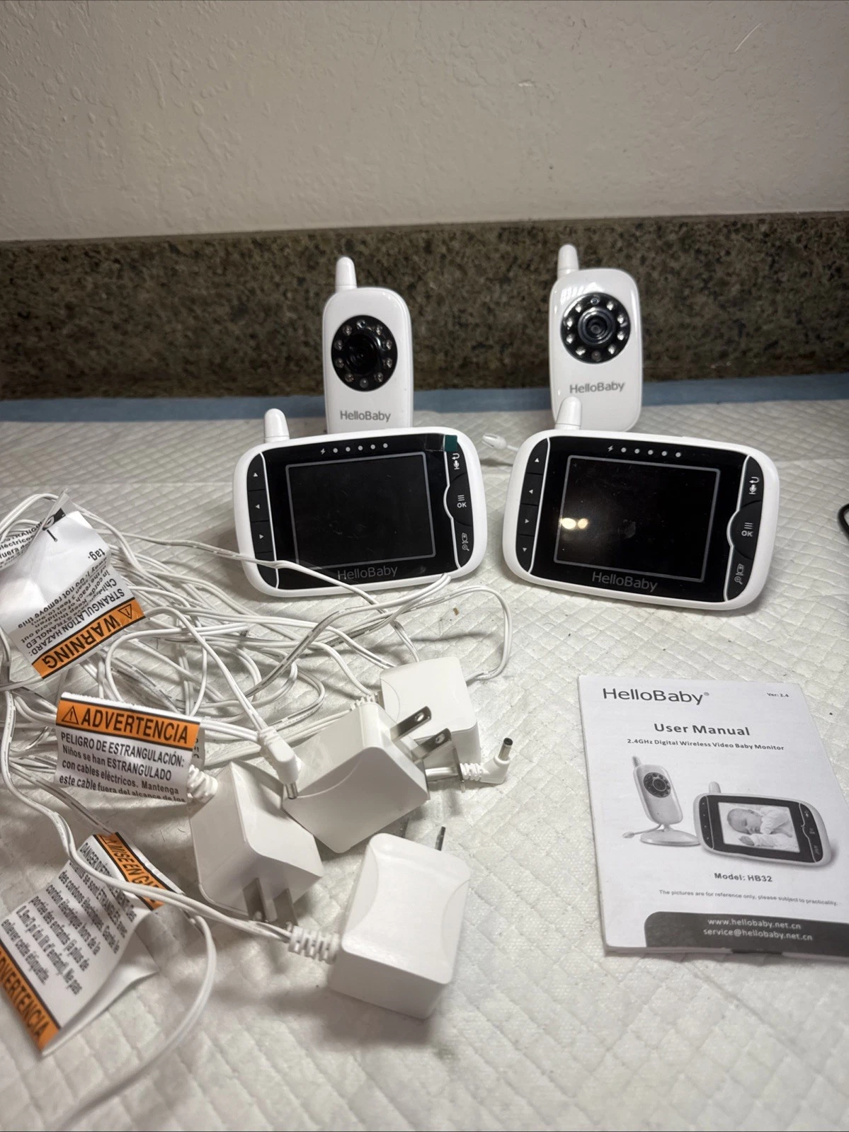 HelloBaby Hb32 Video Baby Monitor with Camera and Audio - White