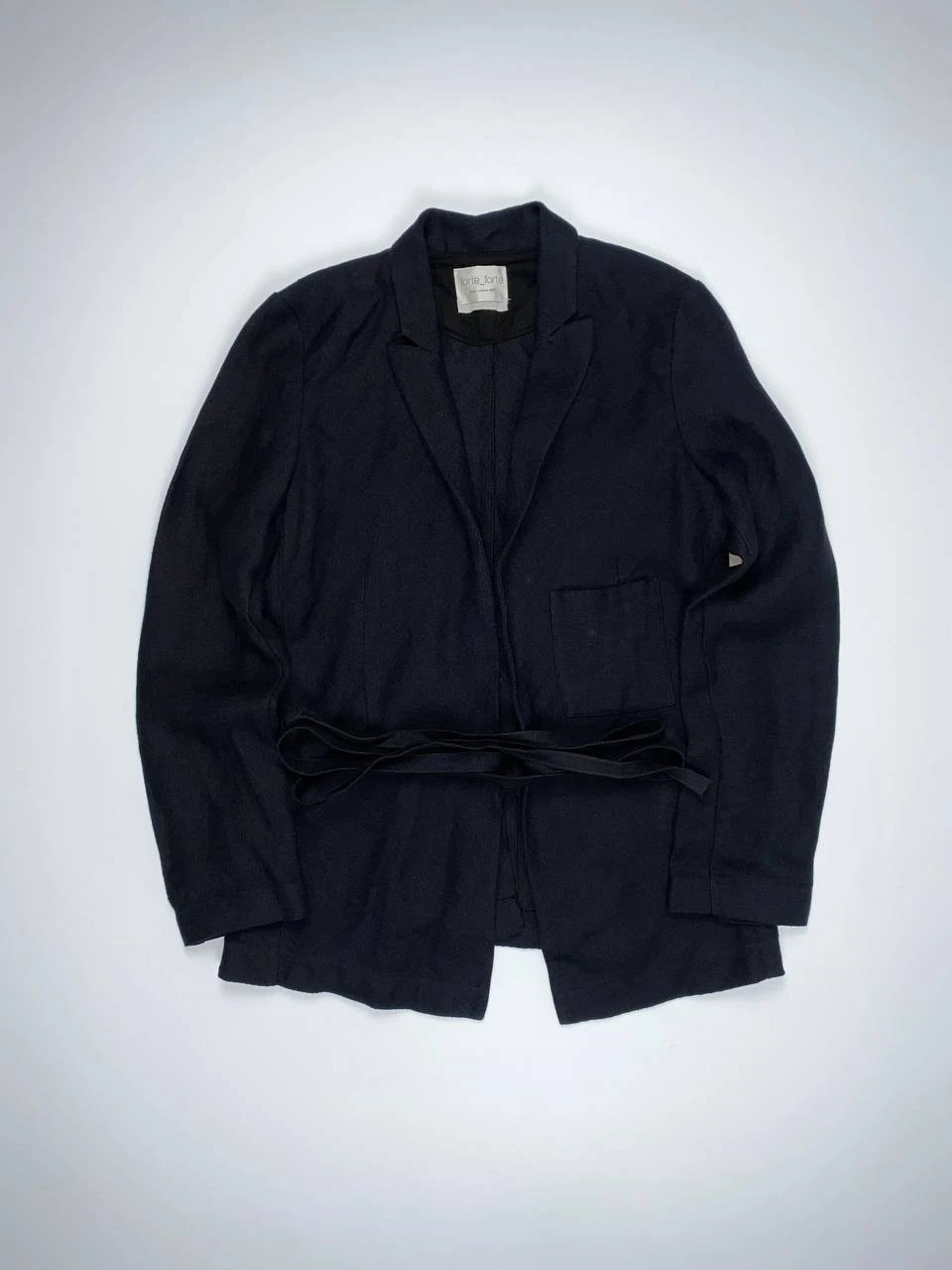 ? Forte_forte Italy estate 2017 blazer lino vintage nero cravatta bottone burberry