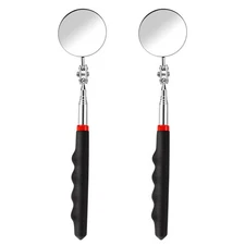 2 Pack Round Telescoping Inspection Mirror Mechanics Mirror Tool for Technician