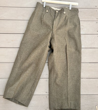 Vintage 50s French Wool Military Field Pants Trousers Army Armee Size 96M
