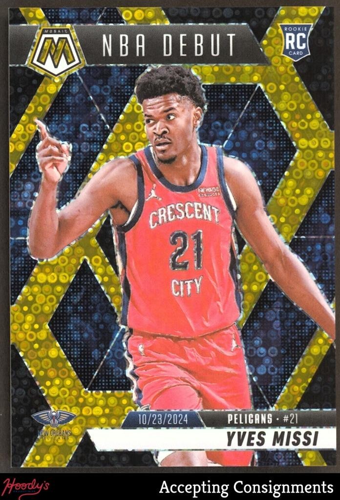 2024-25 Panini Mosaic Mosaic Fast Break Gold Black #255 Yves Missi RC ROOKIE 1/3