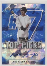 2020 Leaf Metal Draft Top Picks Blue Crystals /15 Nick Gonzales #TP-NG1 Auto