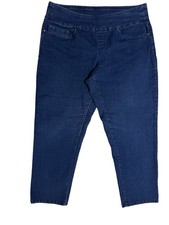 TIME TRU Blue Dark Denim Pull On Stretch Jegging Women s Size L 12/14 Petite