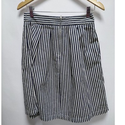 UNITED COLORS OF BENETTON Striped Cotton Skirt Black White Size 42