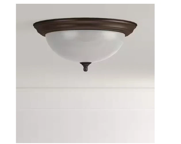 Progress Lighting 15.25 in. 3-Light Antique Bronze Flush Mount w/Alabaster Glass - Image 3 of 4