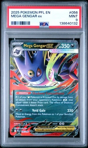 2025 POKEMON PFL EN-PHANTASMAL FLAMES #056 MEGA GENGAR EX PSA 9