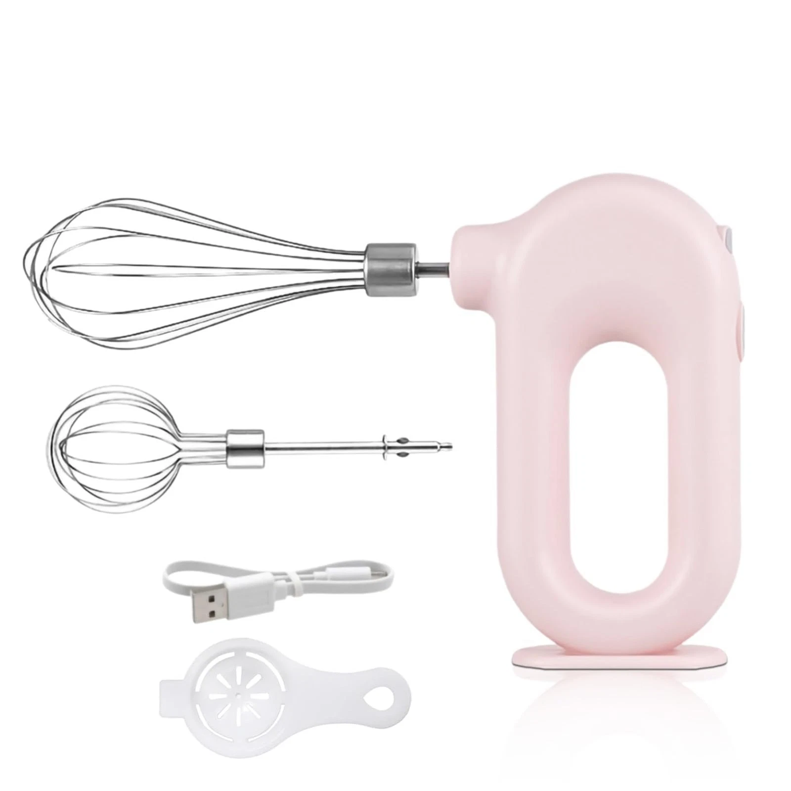 4 Speed Hand Mixer, Mini 4 Speed Adjustable Cordless USB Rechargeable Whisk H...