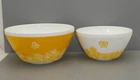 Set of 2 Vintage Charm Inspired by Pyrex Golden Days Butterfly Bowls. 6 & 10 cup