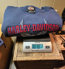 Vtg 1980s Navy Harley-Davidson Eagle Logo Sweatshirt Charlotte NC Stitching XL